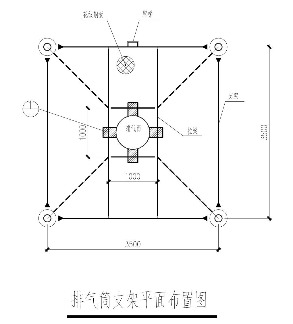 排气筒支架平面布置图