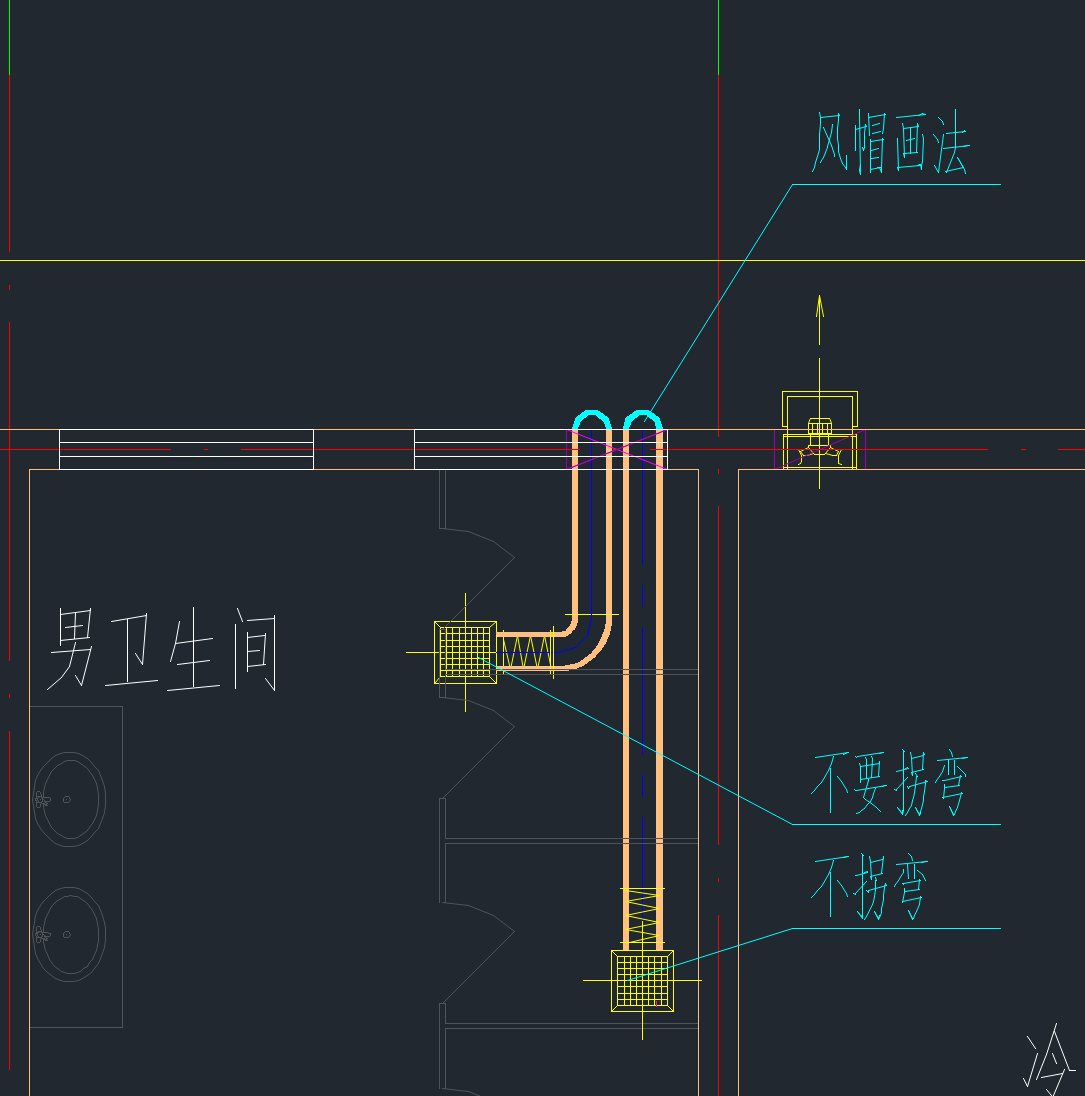 卫生间排风扇示意